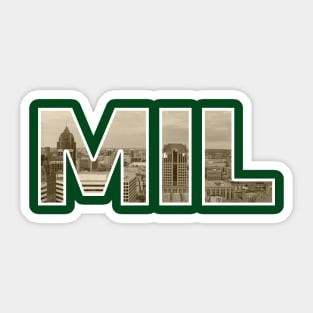 Milwaukee Bucks MIL Skyline Sticker